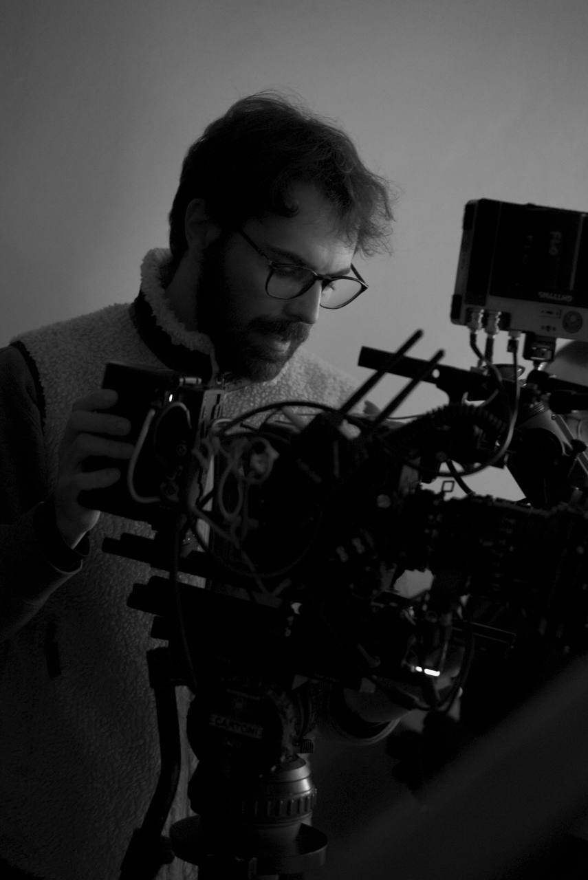 Filippo Marzatico working with a cinema camera