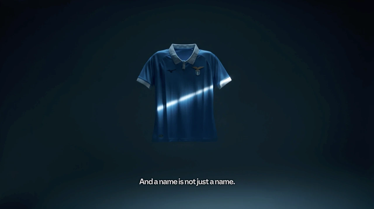 A beam of light crossing a suspended SS Lazio jersey