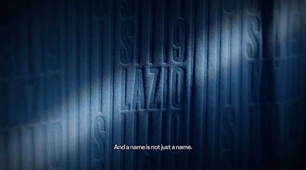 A blue fabric detail with the SS Lazio name